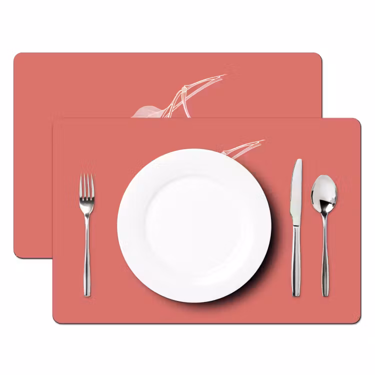 Tovaglietta in vinile - Illustrazione della linea - Ciliegio - Ramo - Bianco — 2