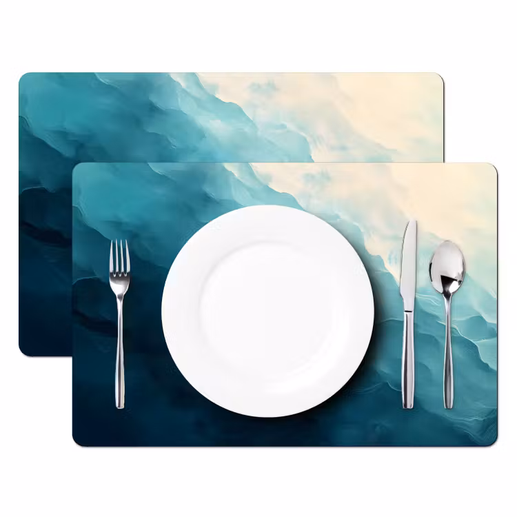 Tovaglietta in vinile - Mare - Silhouette - Astratto - Blu — 2