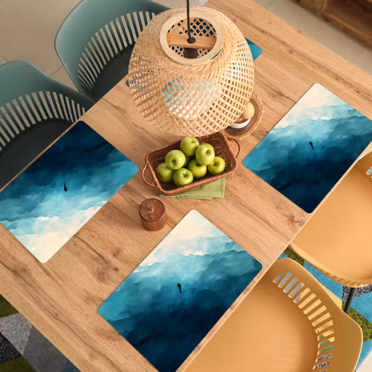 Tovaglietta in vinile - Mare - Silhouette - Astratto - Blu — 3