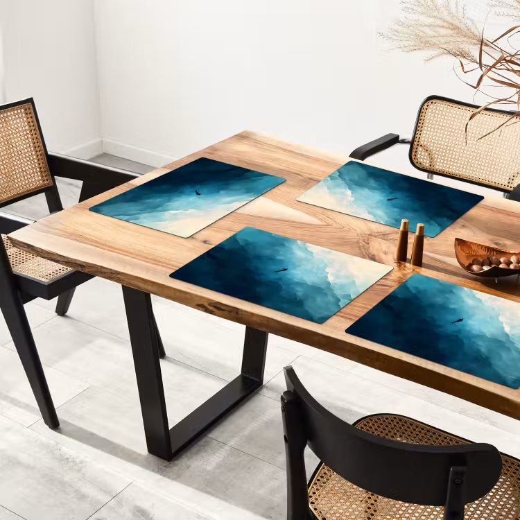 Tovaglietta in vinile - Mare - Silhouette - Astratto - Blu — 4