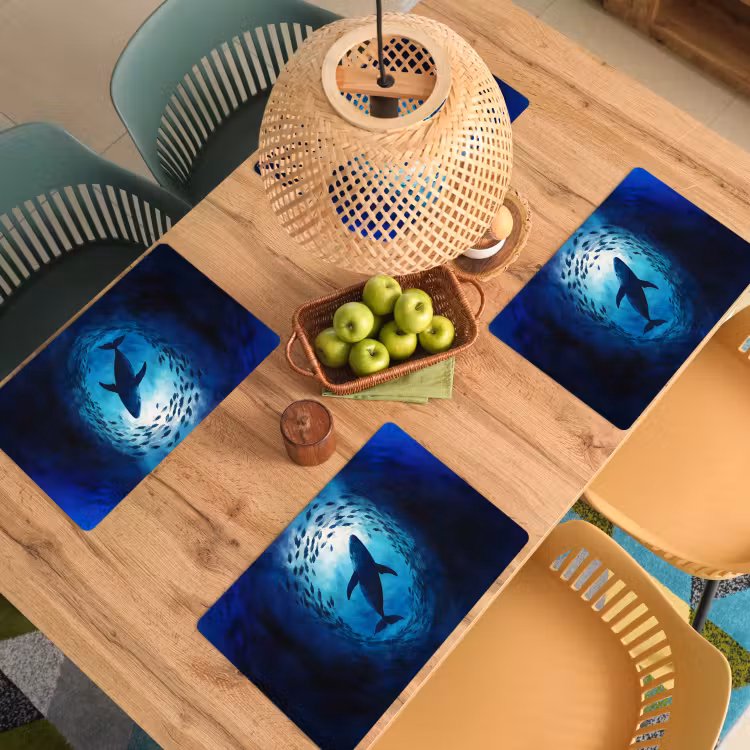 Tovaglietta in vinile - Balena - Pesce - Blu scuro — 3