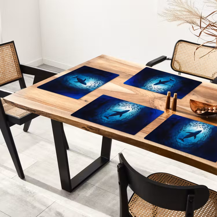 Tovaglietta in vinile - Balena - Pesce - Blu scuro — 4