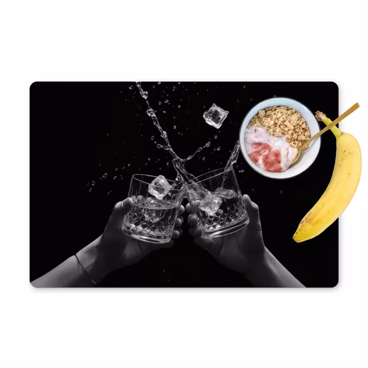Tovagliette - Bicchieri Whicky - Ice - Splashes - Nero — 1