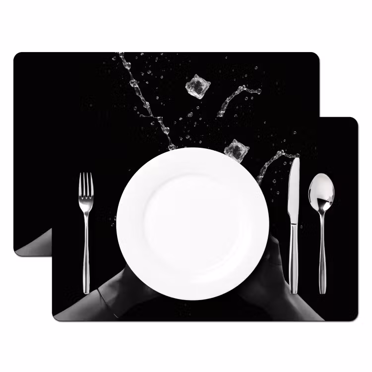 Tovagliette - Bicchieri Whicky - Ice - Splashes - Nero — 2