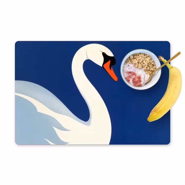 Tovaglietta in vinile - Cigno - Bianco - Becco - Illustrazione — 1