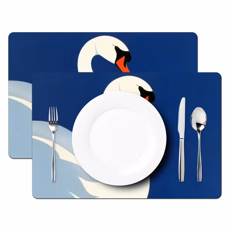 Tovaglietta in vinile - Cigno - Bianco - Becco - Illustrazione — 2