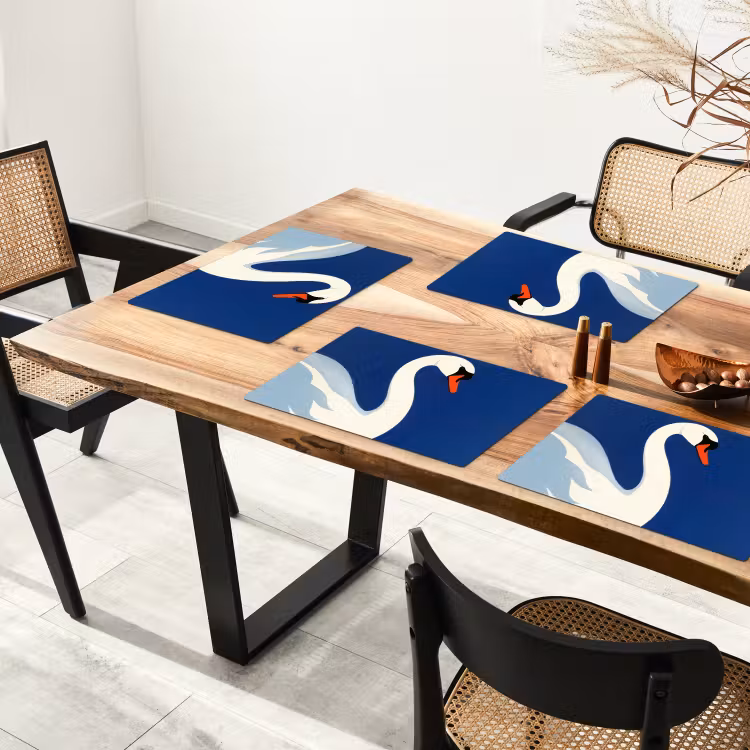Tovaglietta in vinile - Cigno - Bianco - Becco - Illustrazione — 4