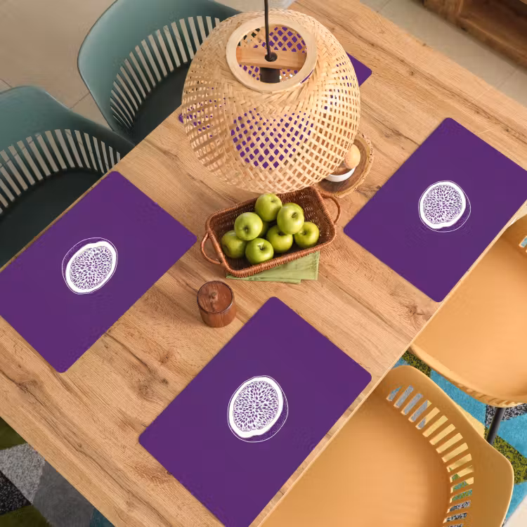 Tovaglietta in vinile - Frutto della passione - Semi - Viola - Minimalista — 3