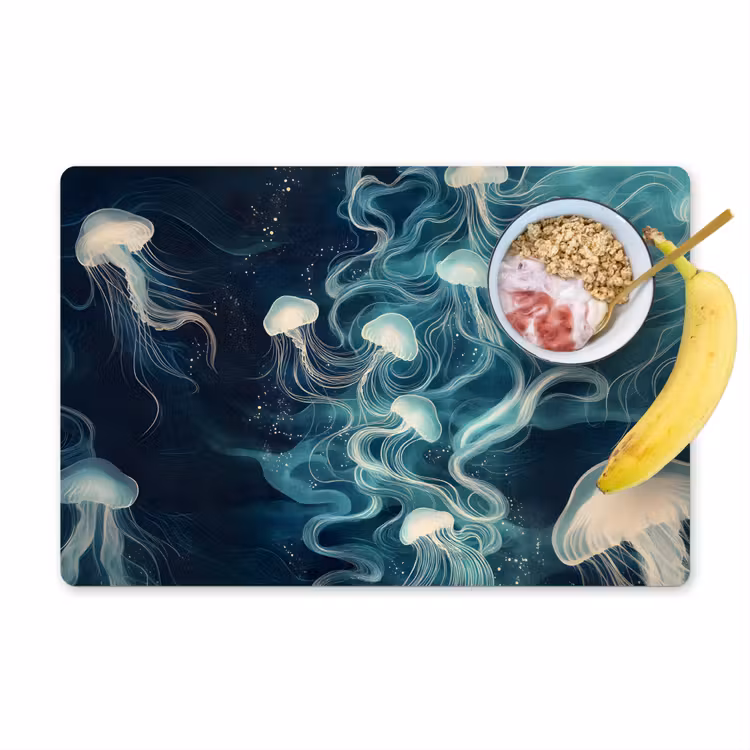 Tovaglietta in vinile - Medusa - Mare - Bianco - Onde — 1