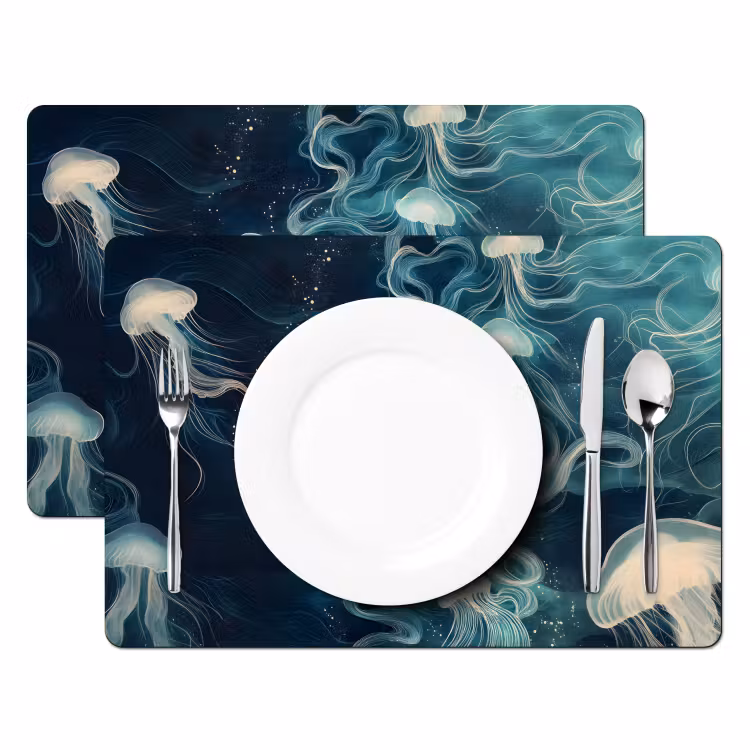 Tovaglietta in vinile - Medusa - Mare - Bianco - Onde — 2