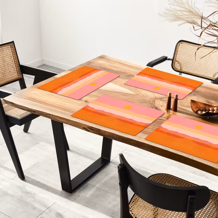 Tovaglietta in vinile - Sole - Astratto - Paesaggio - Arancione — 4