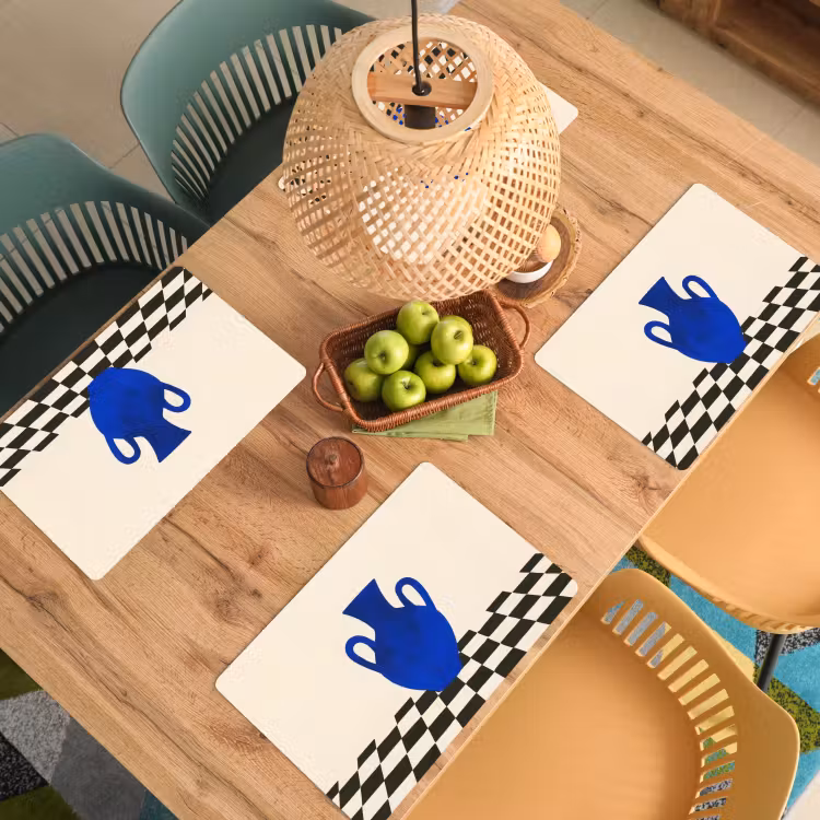 Tovaglietta in vinile - Vaso - Blu - Bloccato - Moderno — 3