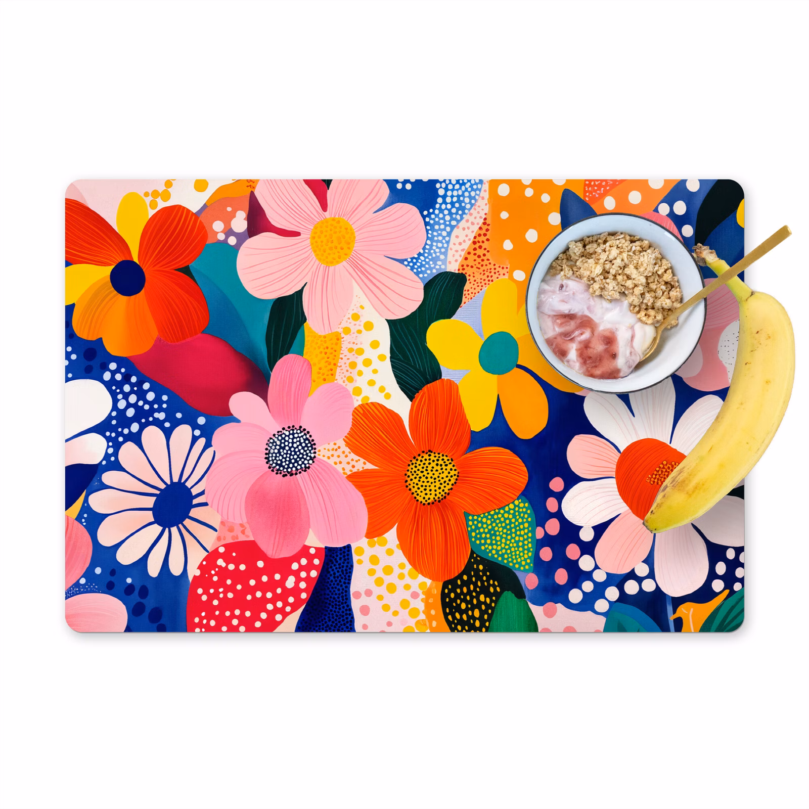 Tovaglietta in vinile - Fiori - Colorati - Puntini — 1
