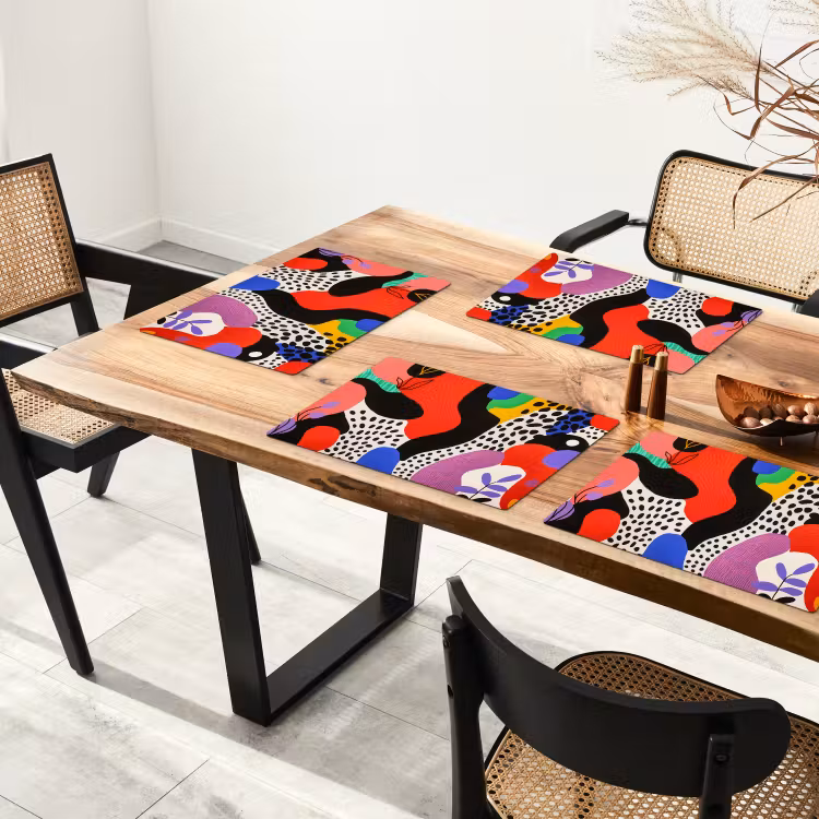 Tovaglietta in vinile - Astratto - Forme - Colori - Puntini — 4