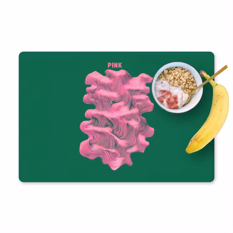 Tovaglietta in vinile - Astratto - Rosa - Linee - Verde — 1