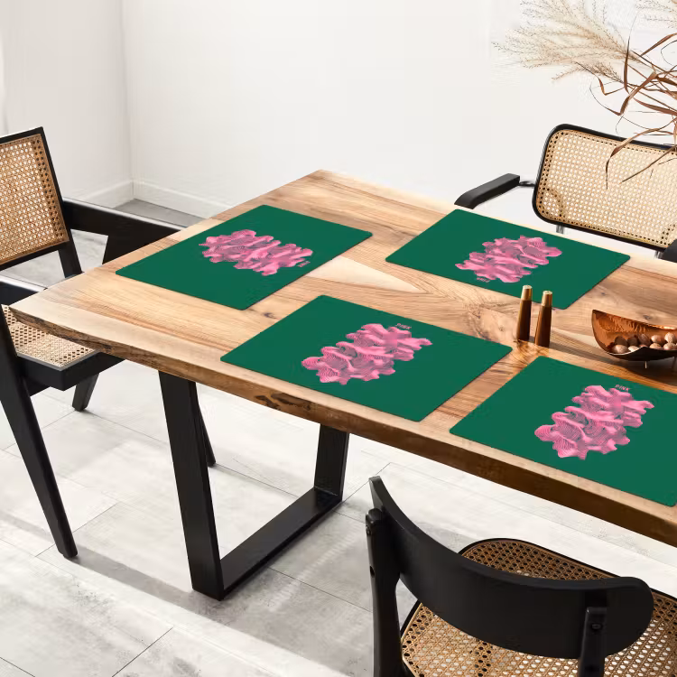 Tovaglietta in vinile - Astratto - Rosa - Linee - Verde — 4