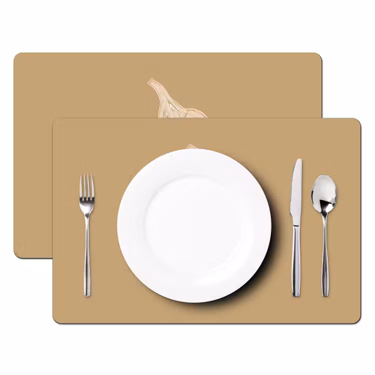 Tovaglietta in vinile - Banane - Beige - Disegno a linee - Minimalista — 2