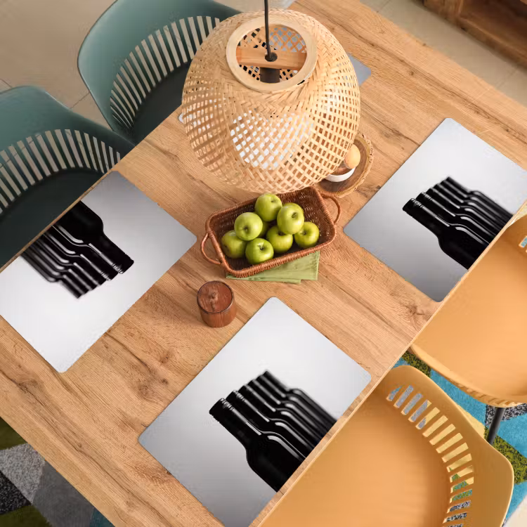 Tovagliette - Bottiglie di vino - Nero - Minimalista — 3
