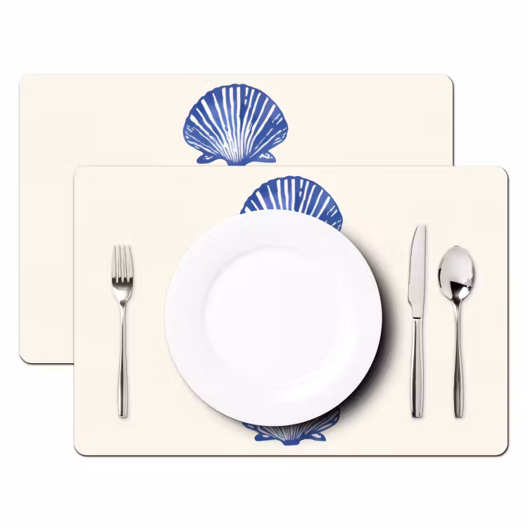Tovaglietta in vinile - Conchiglie - Blu - Modello — 2