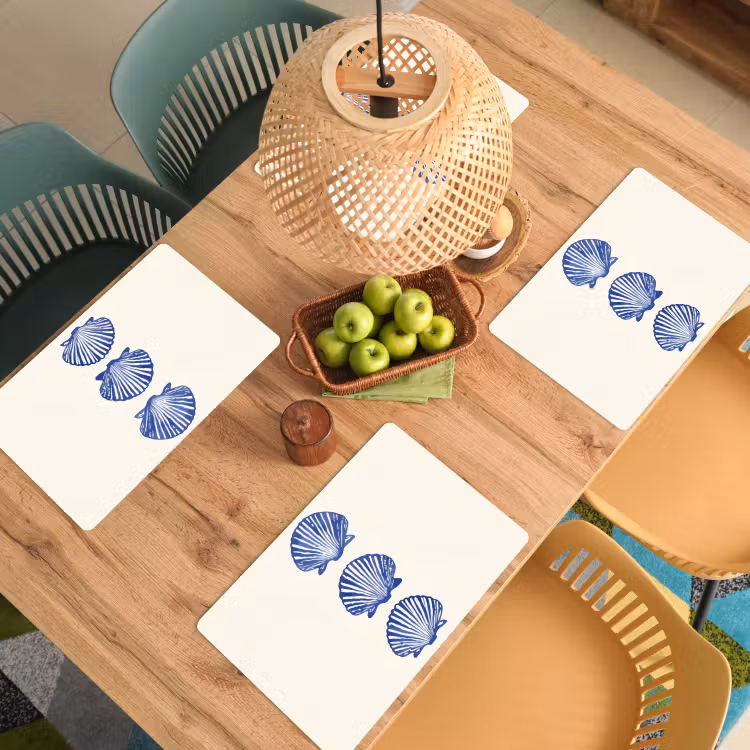 Tovaglietta in vinile - Conchiglie - Blu - Modello — 3