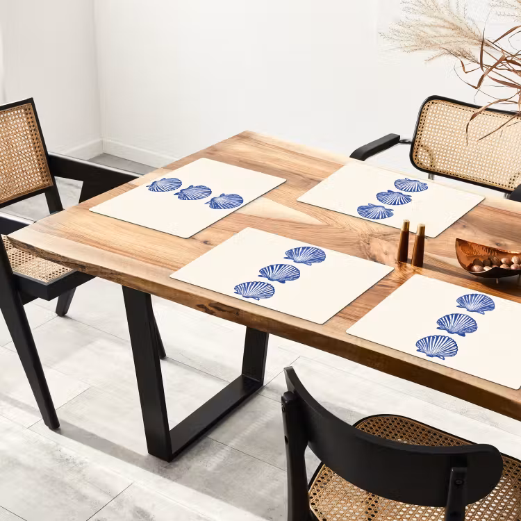 Tovaglietta in vinile - Conchiglie - Blu - Modello — 4