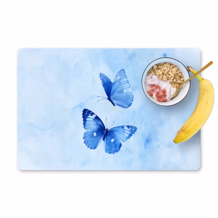 Tovaglietta in vinile - Farfalle - Ornamentali - Blu — 1