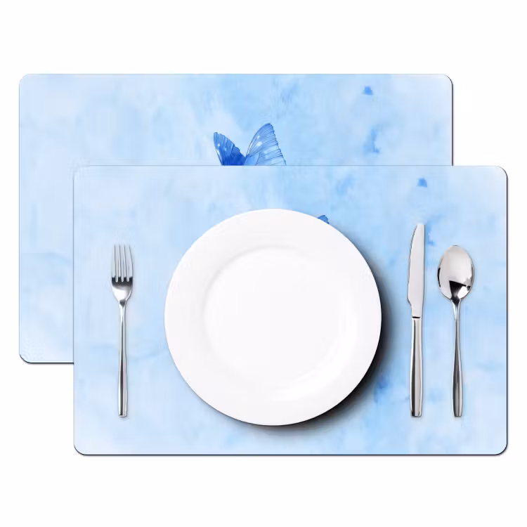 Tovaglietta in vinile - Farfalle - Ornamentali - Blu — 2
