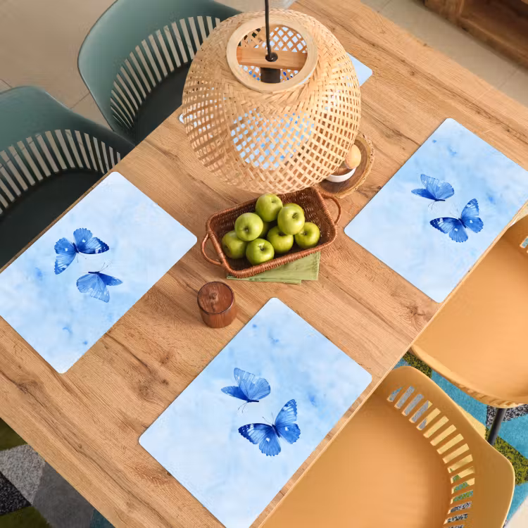 Tovaglietta in vinile - Farfalle - Ornamentali - Blu — 3