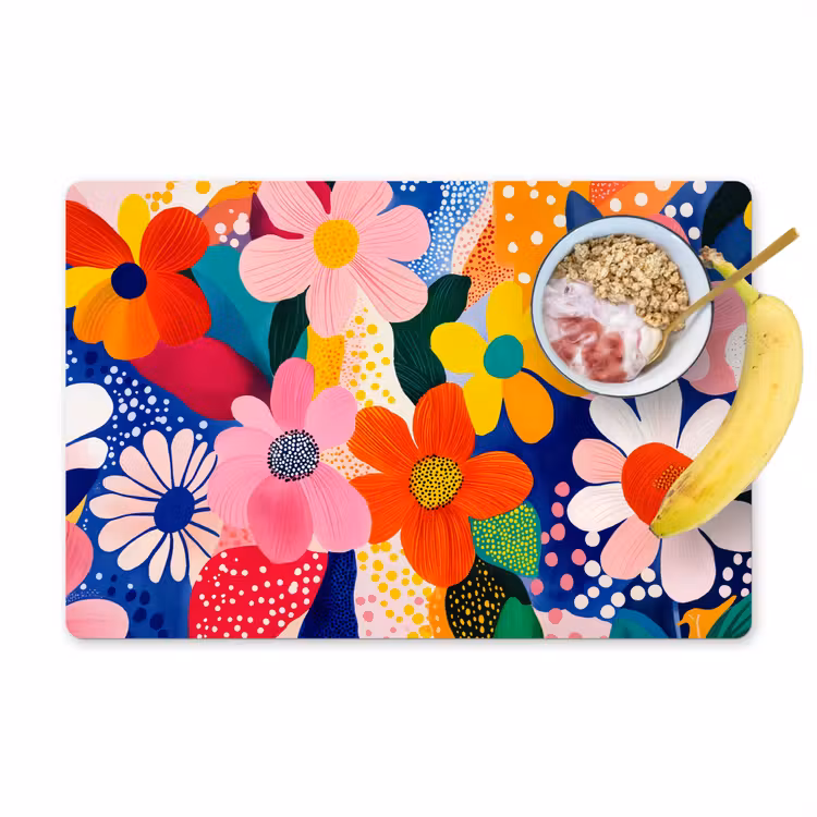Tovaglietta in vinile - Fiori - Colorati - Puntini — 1