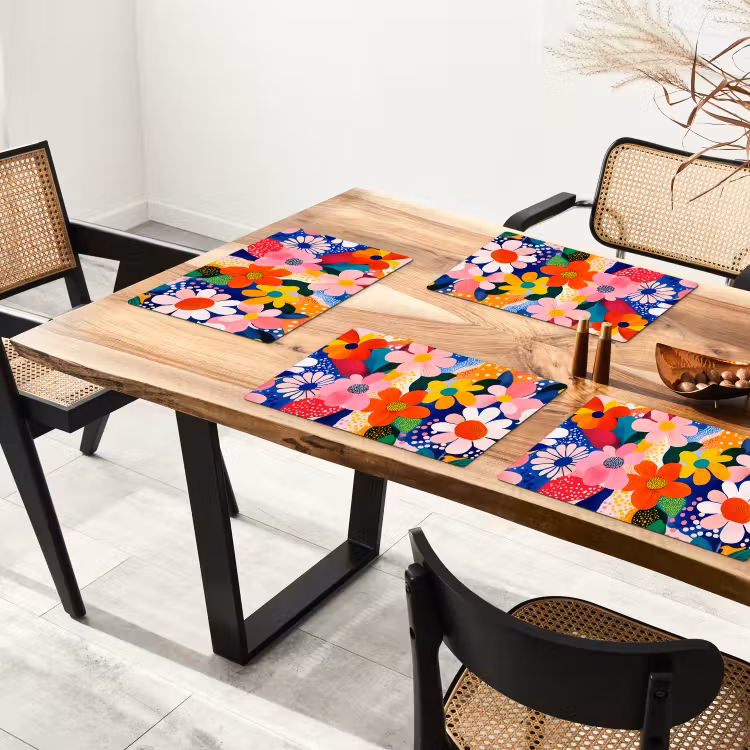 Tovaglietta in vinile - Fiori - Colorati - Puntini — 4