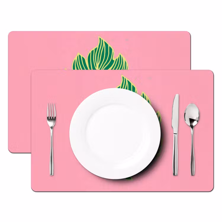 Tovaglietta in vinile - Foglia - Verde - Illustrazione - Minimalista — 2