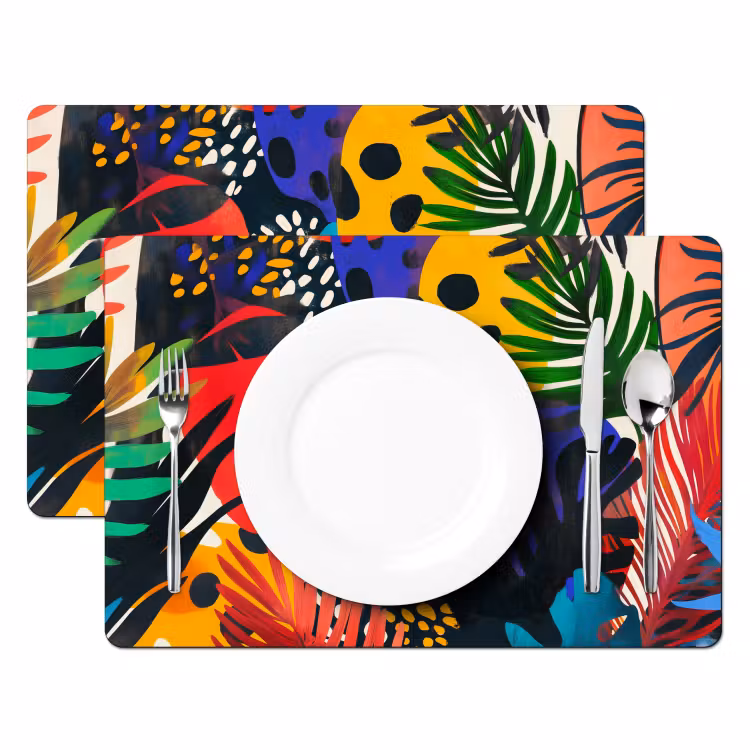 Tovaglietta in vinile - Foglie - Forme - Astratto - Colorato — 2