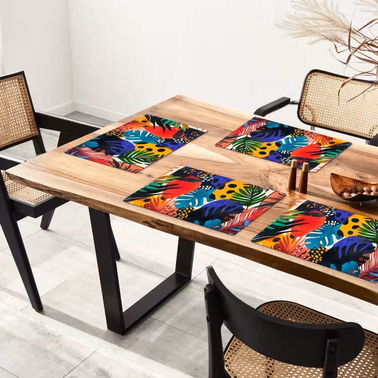 Tovaglietta in vinile - Foglie - Forme - Astratto - Colorato — 4