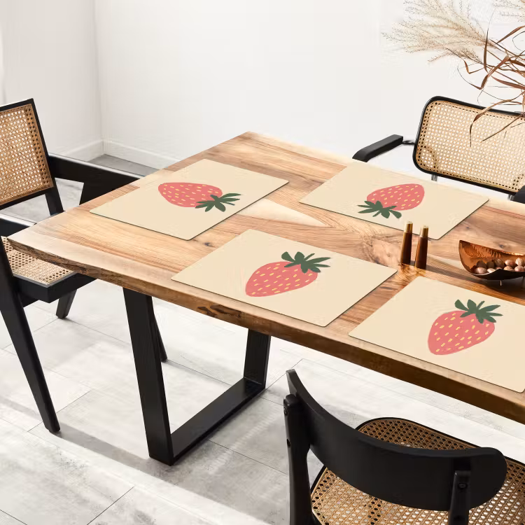 Tovaglietta in vinile - Fragola - Minimalista - Rosso - Frutta — 4