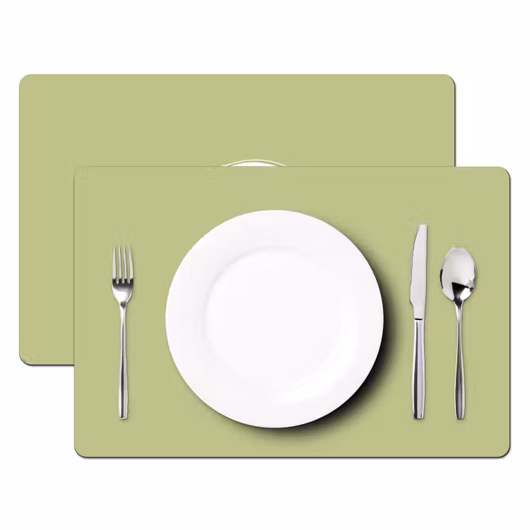 Tovaglietta in vinile - Kiwi - Disegno a linee - Minimalista - Verde — 2