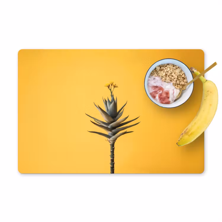 Tovaglietta in vinile - Pianta - Minimalista - Fiore - Giallo — 1