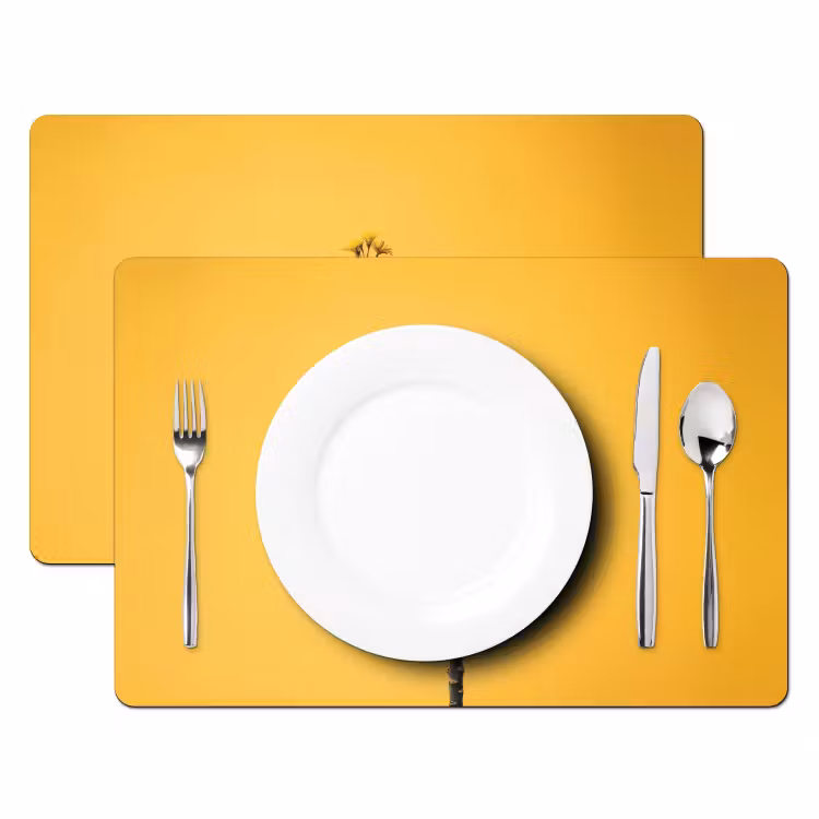 Tovaglietta in vinile - Pianta - Minimalista - Fiore - Giallo — 2