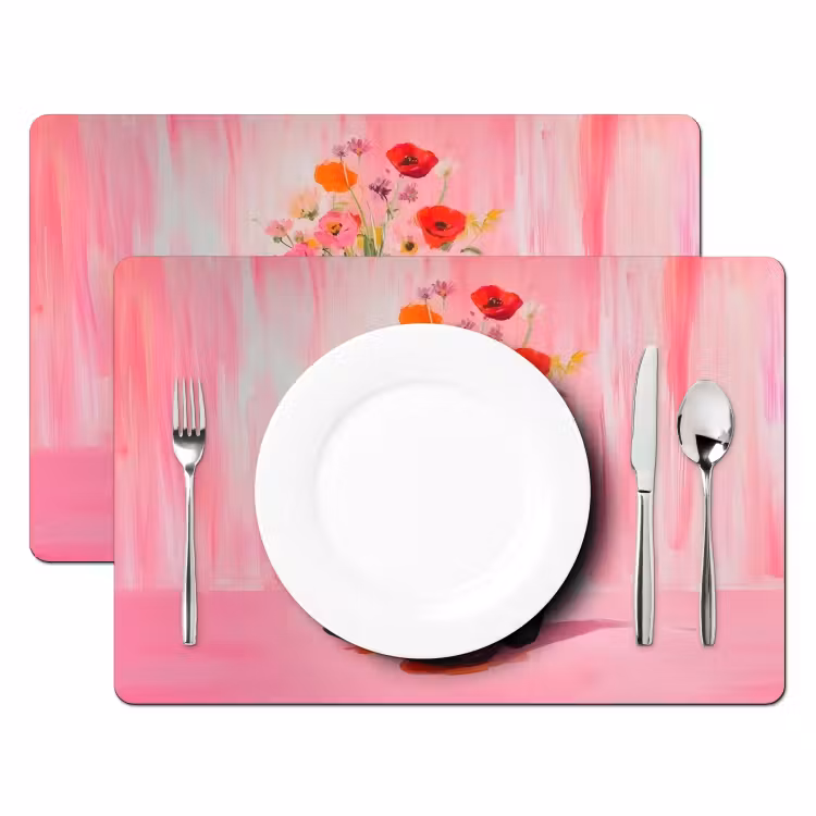 Tovaglietta in vinile - Rosa - Fiori - Cowboy — 2