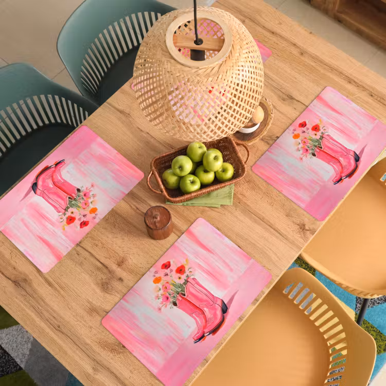 Tovaglietta in vinile - Rosa - Fiori - Cowboy — 3