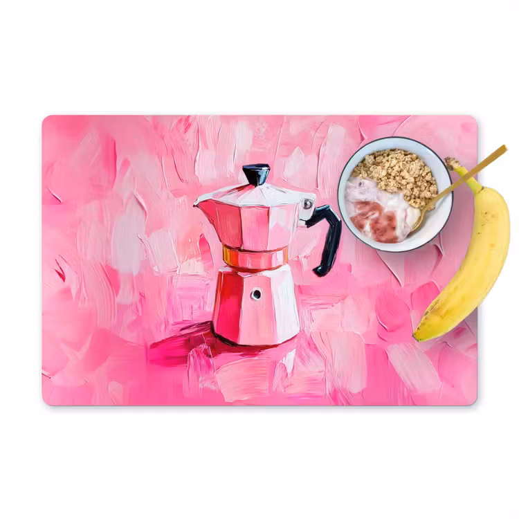 Tovaglietta in vinile - Rosa - Vernice - Caffè — 1