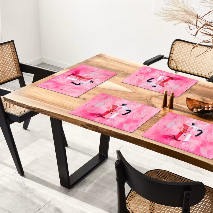 Tovaglietta in vinile - Rosa - Vernice - Caffè — 4