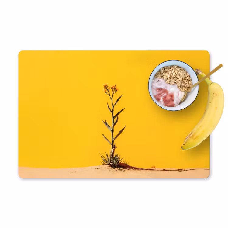 Tovaglietta in vinile - Sabbia - Pianta - Giallo - Minimalista — 1