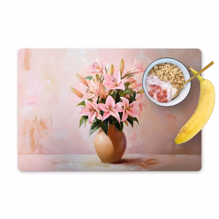 Tovaglietta in vinile - Vaso - Fiori - Rosa — 1