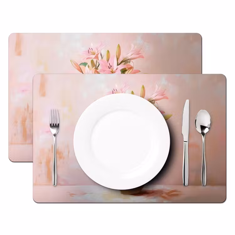Tovaglietta in vinile - Vaso - Fiori - Rosa — 2