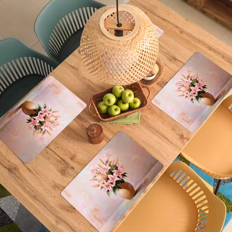 Tovaglietta in vinile - Vaso - Fiori - Rosa — 3