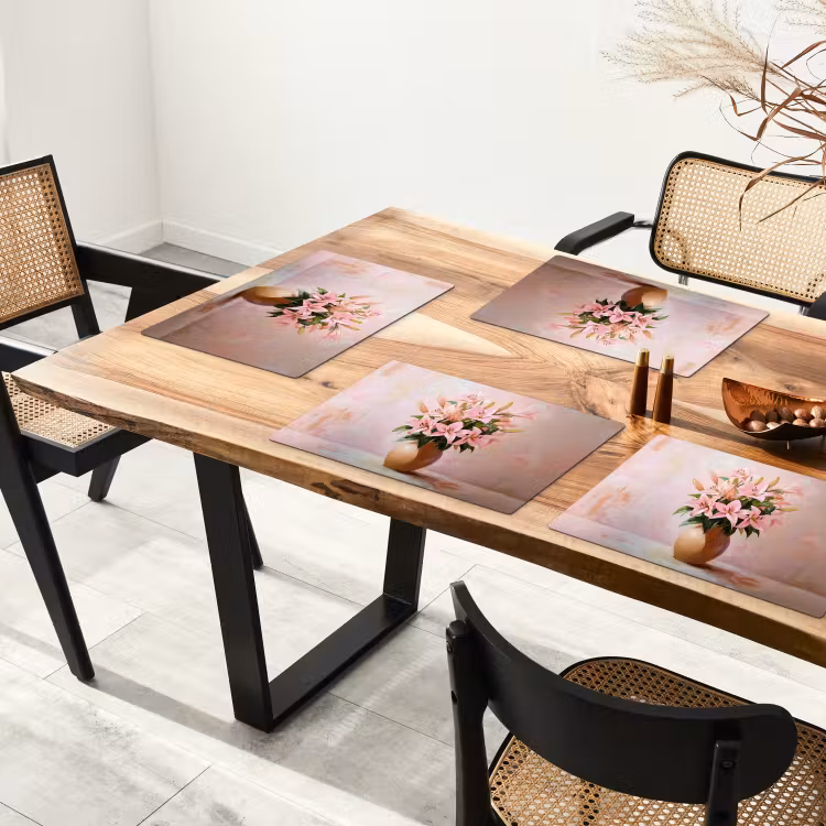 Tovaglietta in vinile - Vaso - Fiori - Rosa — 4