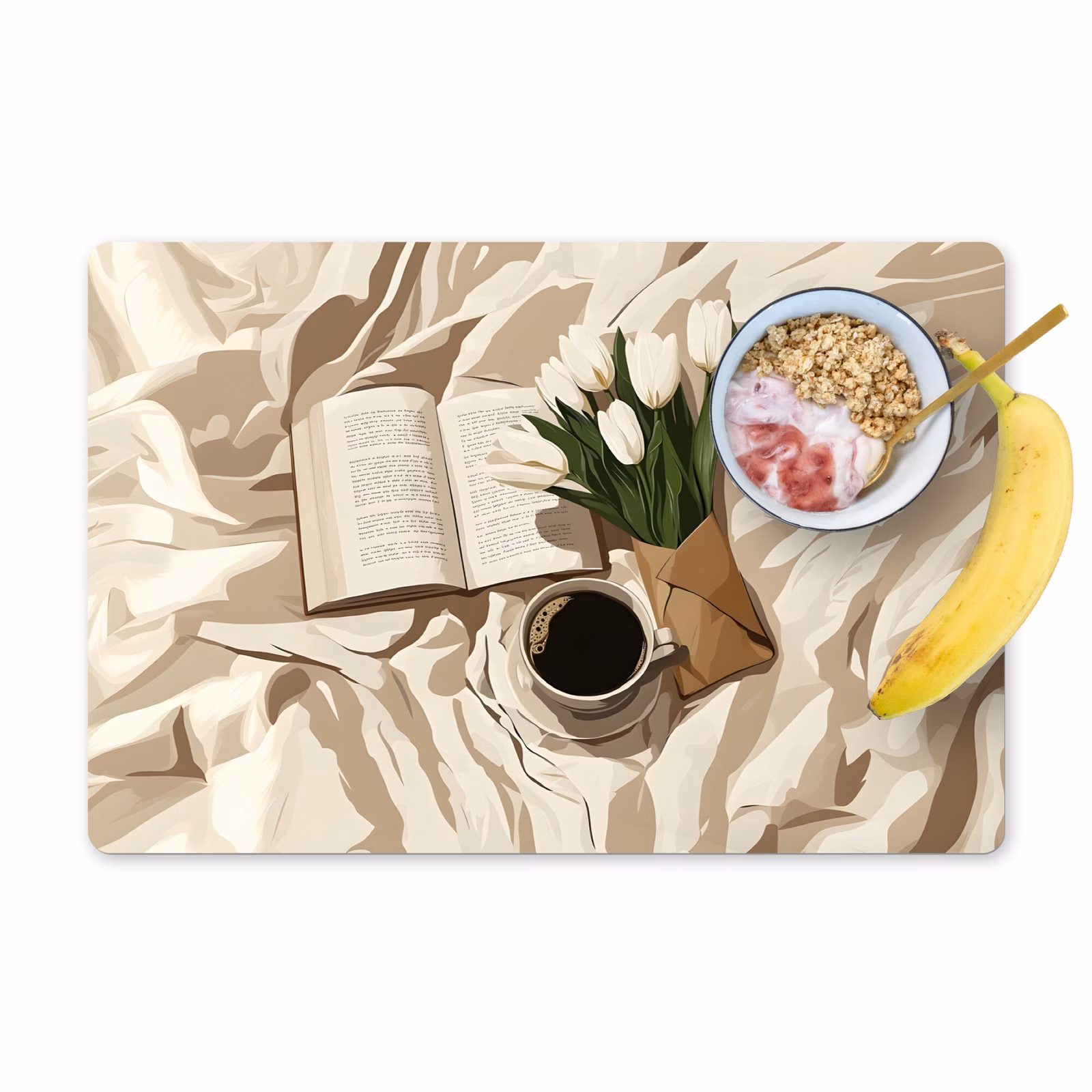 Tovagliette - Libro - Illustrazione - Tulipani - Caffè — 1
