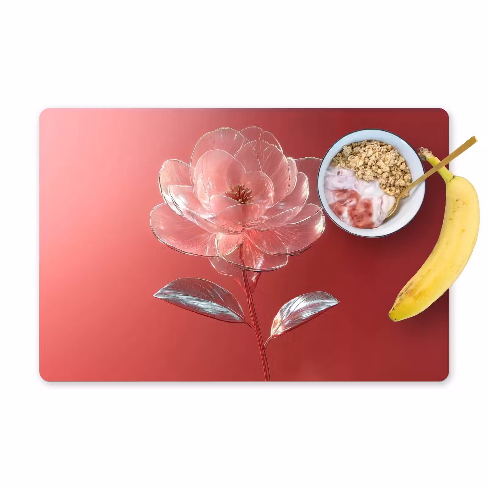 Tovaglietta in vinile - Ornato - Fiore - Rosa - Occhiali — 1
