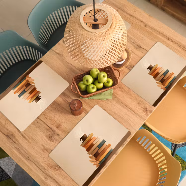 Tovagliette - Libri - Torre - Caffè - Beige — 3