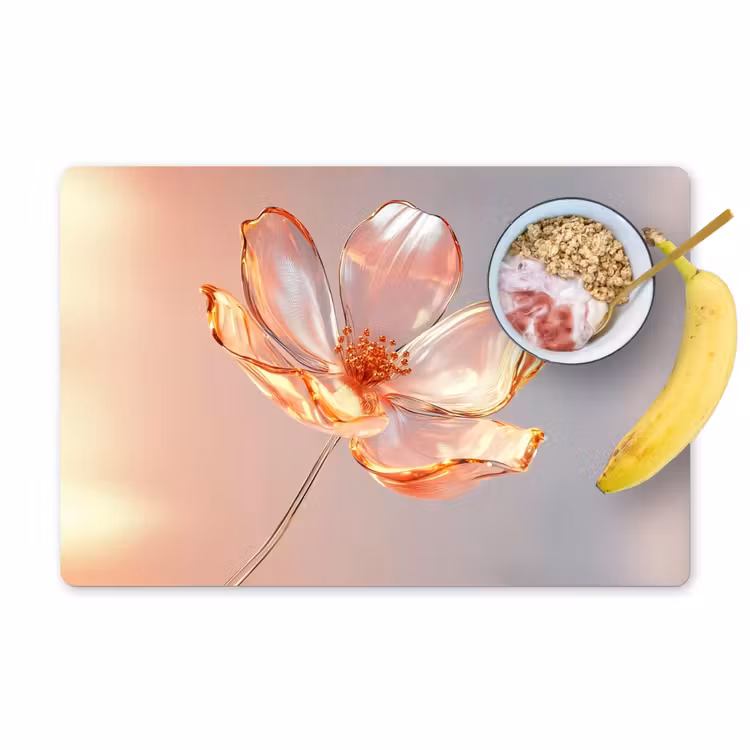 Tovaglietta in vinile - Occhiali - Fiore - Rosa — 1